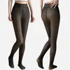 Fuente Transfronteriza Falso Transparente Tallas Grandes Enterizo Base de Pierna Interior Pantalones Cálidos Mujer Pierna Desnuda Terciopelo Plus Engrosado Transparente Dropshipping