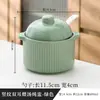 Olla de Cerámica Impermeable para Estofado Tazón Doméstico para Huevo al Vapor con Tapa Tazón para Natillas al Vapor Olla de Barro Taza para Sopa Individual Olla Pequeña para Estofado
