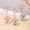Llavero de Serpiente del Horóscopo Chino Más Vendido Lindo con Diamantes Completos Regalo para Novia Colgante de Bolso Accesorios para Llaves de Coche Venta al por Mayor