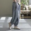 Jeans Feminino 2026 Primavera e Outono Novo Estilo Coreano Tamanho Grande Que Valoriza a Silhueta Bordado de Desenho Patch Calças Harem Cropped Estilosas
