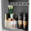Caja de Almacenamiento de Lápiz Labial Colgante de Pared sin Perforaciones Gabinete con Espejo Lápiz de Cejas Tijeras Brocha Dividido Transparente Objetos Pequeños Organizar Estante de Almacenamiento