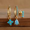 Pendientes de moda europea y americana con diamantes sueltos y piedra de orquídea, hebillas para las orejas, accesorios de moda japoneses y coreanos que combinan con todo, adecuados para mujeres.