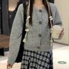 Cardigan de Punto Corto con Cuello Redondo Estilo Francés Nuevo Otoño 2026 Diseño para Mujer Chaqueta Suéter de Botones