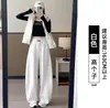 Pantalones Deportivos Casuales Gruesos Forrados de Polar Azul Marino para Mujer, Pantalones Casuales de Pierna Recta para Figuras Pequeñas, Adelgazantes de Cintura Alta A8291