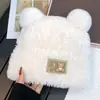 Gorro de Lana Tejido Cálido para Otoño e Invierno para Mujer, Gorro con Protección para los Oídos para Mamá Ciclista, Gorro Integrado con Bufanda, A Prueba de Frío