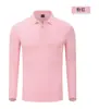 508210g Pique Duplo Cardado Cor Sólida Manga Longa Gola Lapela Camisa Polo Simples Confortável Esporte Lazer Logo Imprimível