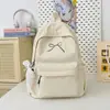 Mochila Bordada con Lazo Rosa Suave Color Melocotón Estilo Japonés Coreano Dulce Girly Estudiante Fiesta Para Clase Salida Mochila Escolar Pequeña