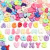 Perla de Acrílico Perforada Letra Inglesa Q Versión Pintada Agujero Grande Paracord Bolsa Cadena para Teléfono Accesorios DIY