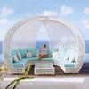 Conjunto Creativo de Sofás para Exteriores para Alojamiento, Popular en Redes Sociales, Cama Lounge para Piscina de Hotel Resort Nido de Pájaro de Ratán en la Costa de Bali