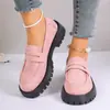 Nuevos Mocasines Bajos de Cuero de Estilo Británico para Mujer, Otoño 2024, de Bajo Tacón, sin Cordones, Caña Baja, Tallas Grandes, Zapatos de Cuero Transfronterizos