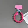 Pulsera Clip Corazón de Caramelo Universal con Cuentas Lanyard para Teléfono Cadena para la Muñeca Separador Colgante DIY Nuevo de Moda