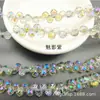Cuentas Sueltas de Cristal Electrochapado Cuentas Aurora AB con Agujero Horizontal Accesorios para Pulseras DIY Cuentas de Vidrio Más Vendidas Cristal Fino Cuentas de Fresa