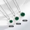 Venta en vivo imitación plata esterlina S925 collar de moissanita de cuatro garras para mujer joyería de comercio exterior transfronterizo colgante cadena clavicular al por mayor