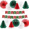 Juego de Banderas Navideñas Transfronterizas Árbol de Navidad Rojo y Verde Sombrero Navideño Colgante Pancarta Feliz Navidad Decoración de Fiesta