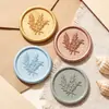 Adesivo de selo de cera de alecrim com galhos e folhas de plantas esculpidos em formato redondo, adesivo adesivo multicolorido, adesivo de decoração para selar convites e caixas de presente