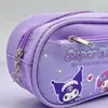 KD218 Estudiantes Japoneses de Dibujos Animados Bolsa para Lápices de Lona de Doble Capa Gran Capacidad Almacenamiento Estudiante para Lápices Bolsa para Lápices para Organizar Lápices