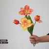 Tulipa Flor Artificial Tulipa Aberta Material Flor Artificial Decoração de Flores para Mesa de Jantar em Casa Adereços para Fotografia de Casamento Flor