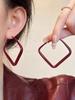 Pendientes geométricos cuadrados rojos Ankola, pendientes de moda europea y americana de alto sentido, pendientes vintage estilo Hong Kong al por mayor