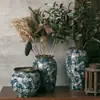 Vaso de Cerâmica Artístico Estilo Chinês Retro Novo de Jingdezhen para Flores Frescas e Secas, Ornamento de Decoração de Mesa para Hotel e Pousada