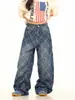 Jeans de Estilo Callejero Sexy a Cuadros Lavados Retro Americano Pantalones a Cuadros Nuevos Otoño e Invierno 2025