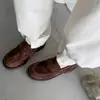Sapatos Mocassins de Couro Versáteis e Simples para Combinar com um Blazer, Estilo Primavera 2026, Salto Médio, Bico Redondo, Couro Genuíno, Sapatos de Corte Profundo Únicos para Mulheres