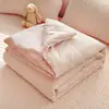 Colcha de ar condicionado em gaze de algodão de dupla camada com sensação de nuvem Classe A, colcha de verão refrescante de algodão puro estilo ins, lavável à máquina, colcha para cochilo de pessoa solteira/casal