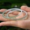 Calcedonia Mitad Montaña y Mitad Agua 4MM Pulsera de Alambre Pulsera Tintineante Pulsera de Calcedonia Mitad Verde y Mitad Blanca Ágata Verde Aceite Pulsera de Jade