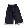 Atuendo otoñal elegante estilo coreano para niñas, chaleco de mezclilla con ribete de encaje para bebé y pantalones, camisa básica versátil