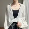 Proteção Solar Versátil Pequeno Xale Alça Artefato Elegante Moda Confortável Feminino Franzido Prata Torcido Top