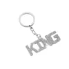 Llavero de Personalidad de Moda Transfronterizo con Letra 'King' Totalmente Incrustado con Diamantes Estilo Europeo y Americano Versátil Popular para Hombres y Mujeres Colgante para Llavero