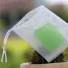 Rede Espumante com Fita Colorida Camada Dupla Bolsa de Rede para Sabonete Artesanal Bolsa para Sabonete Facial Rede Espumante para Sabonete Bolsa de Rede Espumante