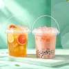 Taza de Fruta Espesa Perforada, Cubo Grande, Cubo de PP de Grado Alimenticio, Taza de Té de Leche de 1 Litro, Cubo de Plástico Empaquetado