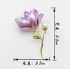 Broche de alta calidad flor de magnolia broche estilo chino ropa cheongsam antiguo a juego ramillete gota de aceite incrustado broche al por mayor