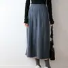 100% lã, 26 novas saias de tricô femininas outono/inverno, cintura elástica, saia de lã evasê, barra larga estilosa, efeito emagrecedor
