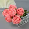 Rosas artificiais para decoração de casa, arranjos de casamento, arranjos florais, arte em tecido, flores artificiais, arte floral de mesa, ramos de rosas com borda queimada