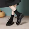 Mocasines de Estilo Británico con Suela Gruesa para Mujer 2026 Primavera/Otoño Nuevos con Cordones Negros Más Terciopelo Zapatos Pequeños de Cuero Suela Suave Versátiles Zapatos Individuales