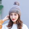 Gorro de invierno Zhenyueqi para mujer, bonito gorro de punto cálido para exteriores, gorro de lana con protección para las orejas y diseño de diamante de agua sonriente.