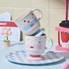 Vaso Redondeado con Puntos de Ola para Enjuague Bucal Forma Linda Taza con Cepillo Impreso para Niños Mango Plástico Portátil para Beber