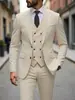 Traje de hombre talla grande transfronterizo formal de negocios corte slim traje casual estilo coreano conjunto de tres piezas vestido de boda para novio