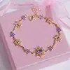 Colar Pingente Girassol Dopamina Barbie Retrô Europeu e Americano Latão Ouro Real Espessado Galvanizado Zircônia Micro-incrustada