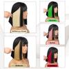 Peluca europea y americana transfronteriza para mujer con flequillo esconde-esconde color gato Bob peluca de fibra química cubierta para la cabeza en stock venta al por mayor