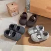 Zapatos de Algodón de Terciopelo para Niñas 2026 Otoño/Invierno Nuevo Estilo Coreano Versátil para Bebé Zapatos de Algodón de Suela Suave con Plus de Terciopelo Zapatos de Princesa para Niña