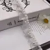 Cinta de Organza al por Mayor en Stock con Encaje de Perlas Plisado de 6 mm, Adorno Arrugado de Doble Capa para Ropa y Accesorios de Vestido