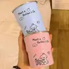 Perro de Línea Dibujo Animado Dopamina Pareja Escalera Taza para Enjuague Bucal High-Value Acero Inoxidable Simple Taza para Lavar