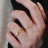 Liquidación a Bajo Precio ~ Anillo Estilo Palacio con Zirconia Bañado en Oro Real Anillo de Dedo de Alta Gama de Lujo Joyería de Nicho al por Mayor