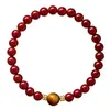 Pulsera Natural de Ojo de Tigre Arena Dorada Púrpura Cinabrio Año del Tigre Pulsera de Lujo Ligero de Cinabrio Regalo de Cumpleaños para Novia Regalo