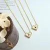 Drama coreano com o mesmo estilo guardião doce coração de renda em forma de coração pingente de concha de strass suave e adorável colar joia de aço titânio transfronteiriça