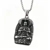 Collar para Hombre con Colgante de Serpiente y Buda Vintage Desgastado, Amuleto Protector Zen Estilo Chino, Accesorio Largo Antidesvanecimiento
