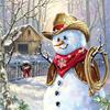 Pintura Diamante 5D Natal DIY Diamante Redondo Diamante Completo Natal Chapéu Vermelho Velho Natal Boneco de Neve Árvore de Natal Série Pintura Decorativa