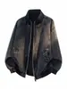 Chaqueta de otoño nueva de trabajo pesado lavada para hombre de comercio exterior transfronterizo, estilo vintage con diseño de patchwork, corte holgado, estilo callejero retro americano